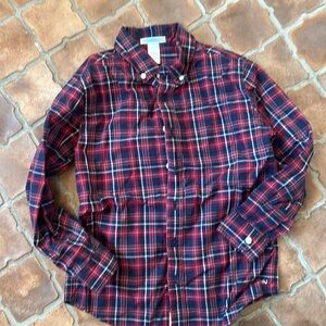 Janie and Jack size 7 button-down, navy red cotton